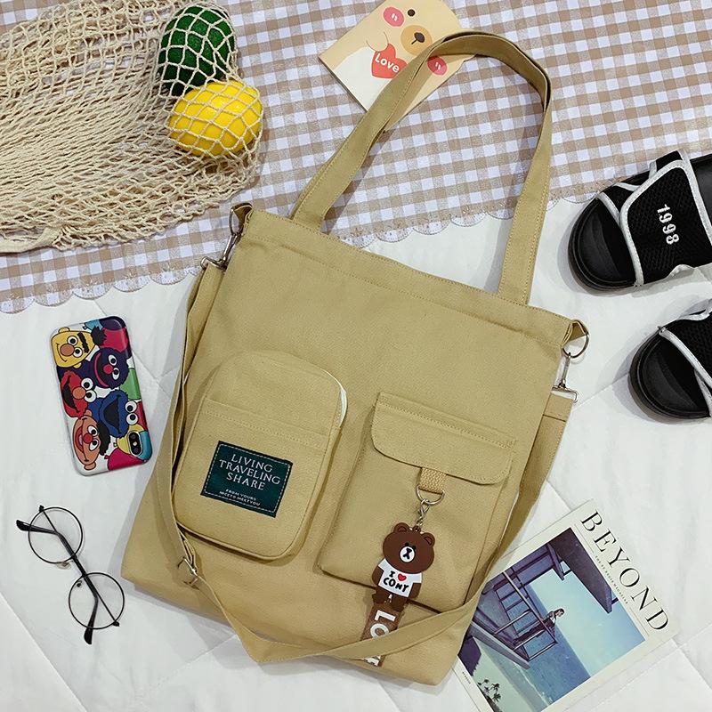 Canvas Bag Personalized Messenger Bag Female Student Campus Handbag Casual Fashion Shoulder Bag