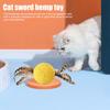 Cat Sisal Scratching Ball Toy Interactive Anti-Bite Sounding Toy Cat Scratcher Sisal Ball with Feather
