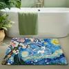 Pokemon Meowth and Munchlax Pixel Town Print Non-slip Doormat, Soft Absorbent Floor Rug for Home Decor