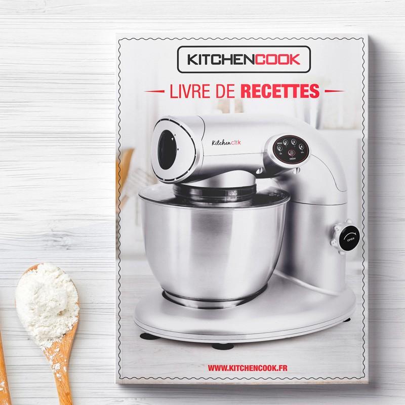 KitchenCook Робот-миксер 5 л - 1000 Вт - 4 скорости - 3 функции - Венчик - Лопатка - Крюк - Защитная крышка