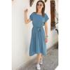 Women's Indigo Waist Elastic Tie Dress Arm-18y001120
