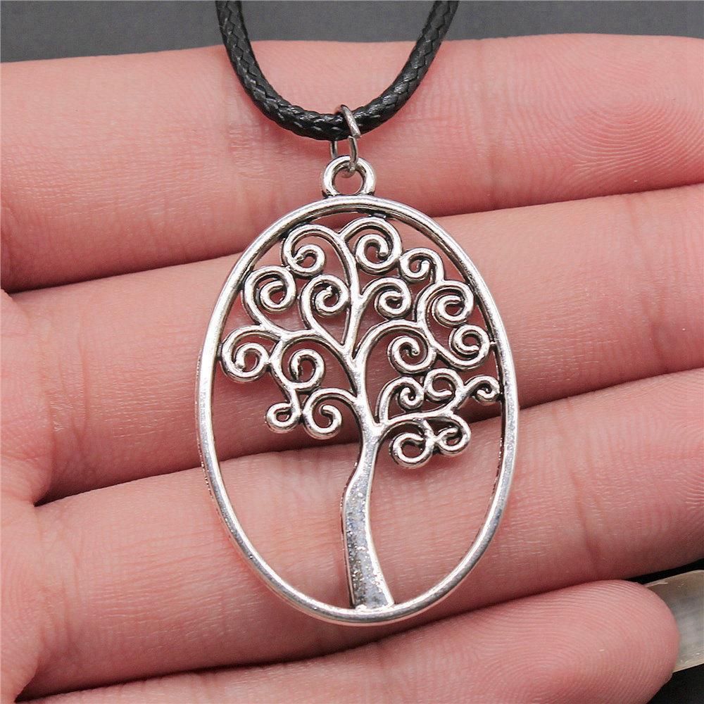 Ожерелье из кожи «Дерево жизни» 45 см, мужское украшение, свадебная годовщина, эстетические аксессуары