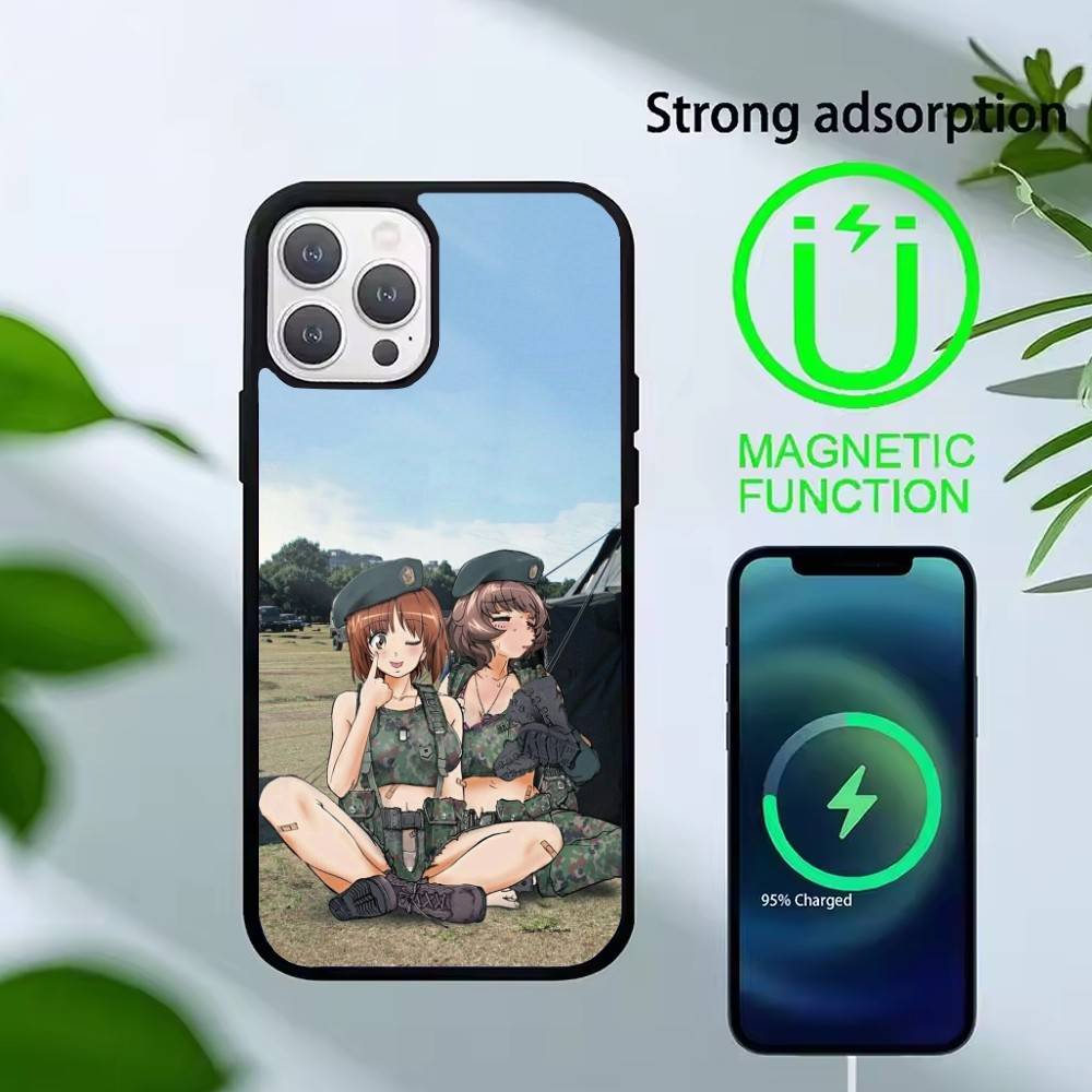 Чехол для телефона G-GIRLS и P-PANZER для iPhone 14,16,15,13,17,12,Plus,Pro,Max Магнитный для Magsafe Матовый Чехол