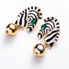 Elegant Zebras Head Drop Earrings Modern Zebras Silhouettes Earrings for Female Fashion Enthusiasts Party Jewelry