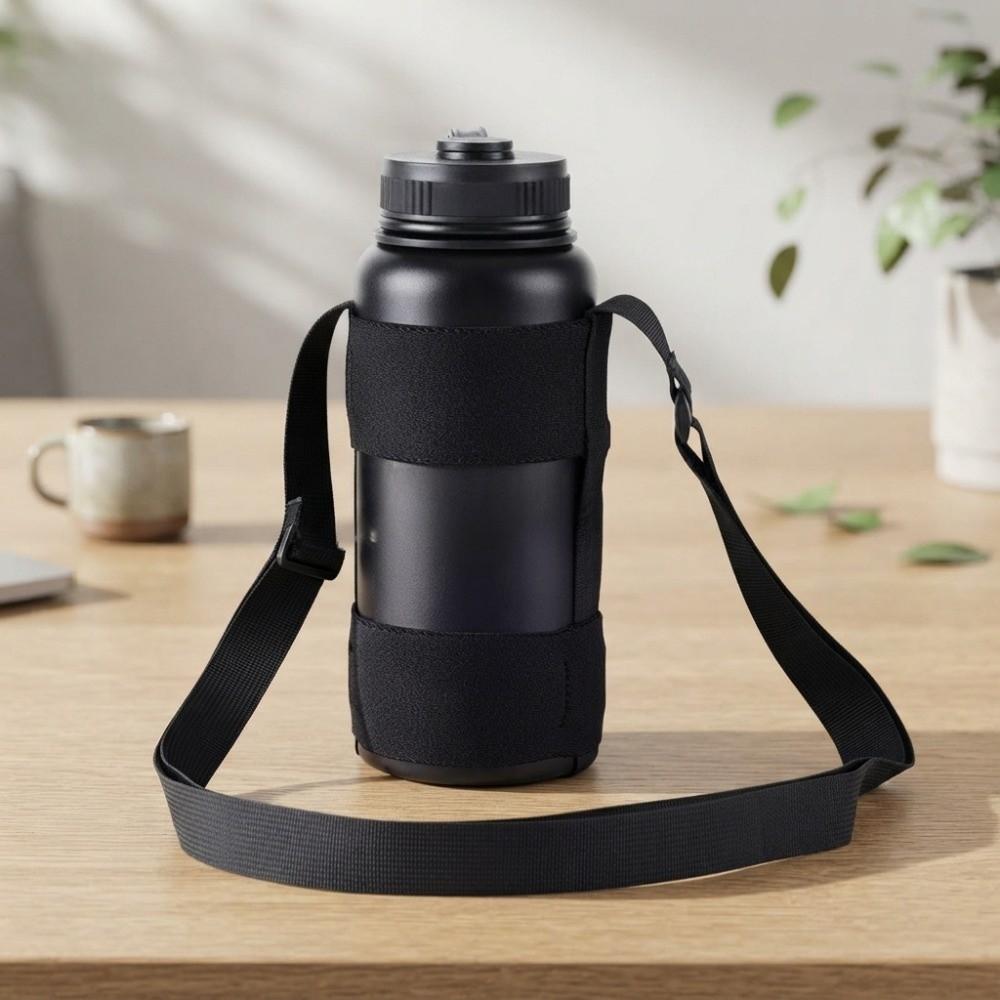 Adjustable Shoulder Strap Travel Water Bottle Holder Free Hands Kettle Strap  Hiking