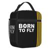 Born To Fly Captain Stripes Flight Pilot Lunch Boxes Многофункциональный авиационный охладитель для самолета Термосумка для еды Изолированная сумка для обеда