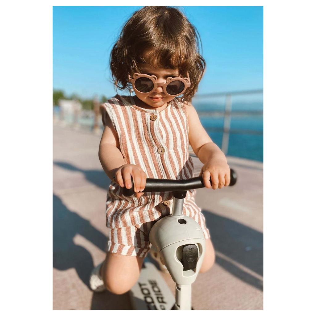 Полосатый муслиновый комбинезон для детей 0–3 лет кофейного цвета