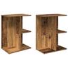 VidaXL Tables de chevet 2 pcs vieux bois 46,5x29x61 cm bois ingénierie, table de nuit, table de lit, table de bout, armoire 858665
