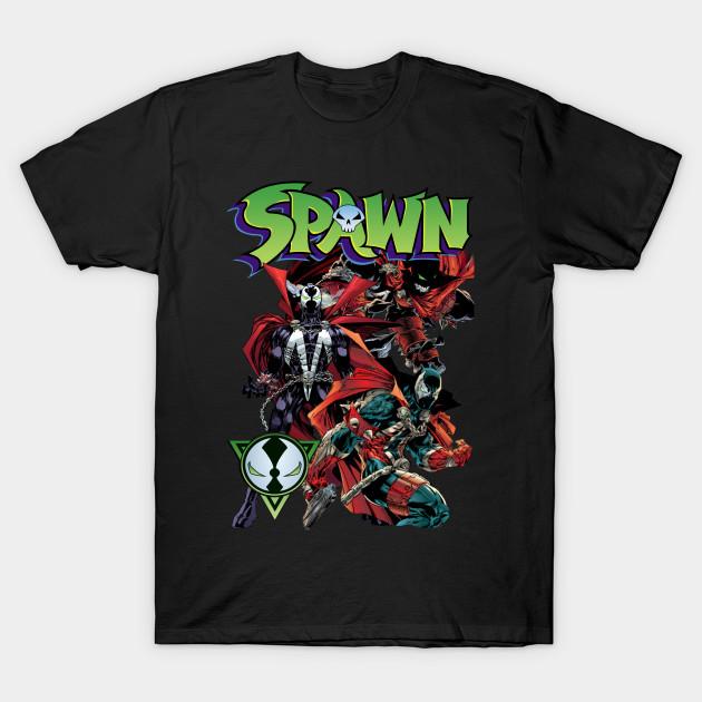Мужская черная футболка с принтом Spawn, печать на трансферной бумаге без вырезания, хлопковая футболка - Мужская летняя хлопковая футболка с графическим принтом