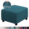 Jacquard Ottoman Stool Cover Furniture Protector Covers Stretch Square Removable Footstool Sofa Slipcovers Washable Chair Covers