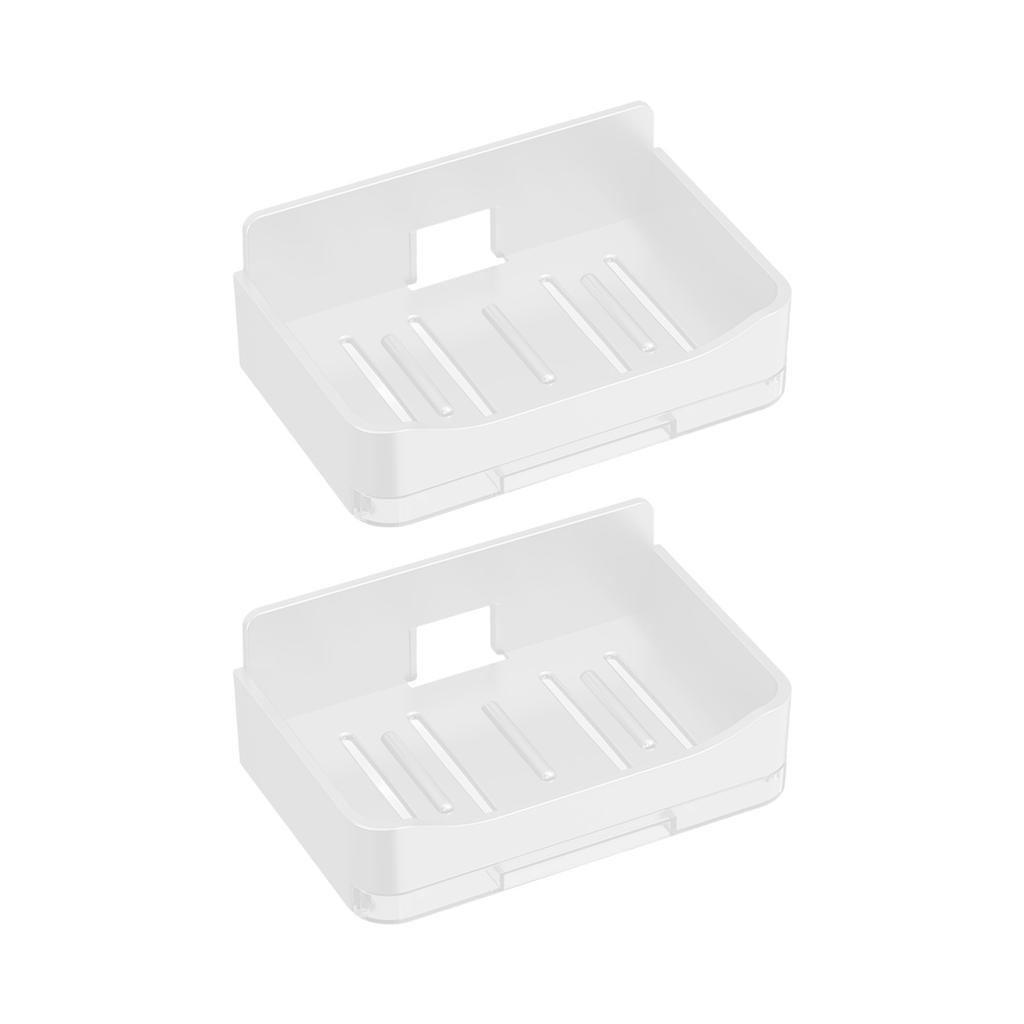 2 шт. настенный держатель для мыла для ванной комнаты, простая установка, двухслойный, с дренажем, экономящий место, органайзер для мыла для ванной комнаты