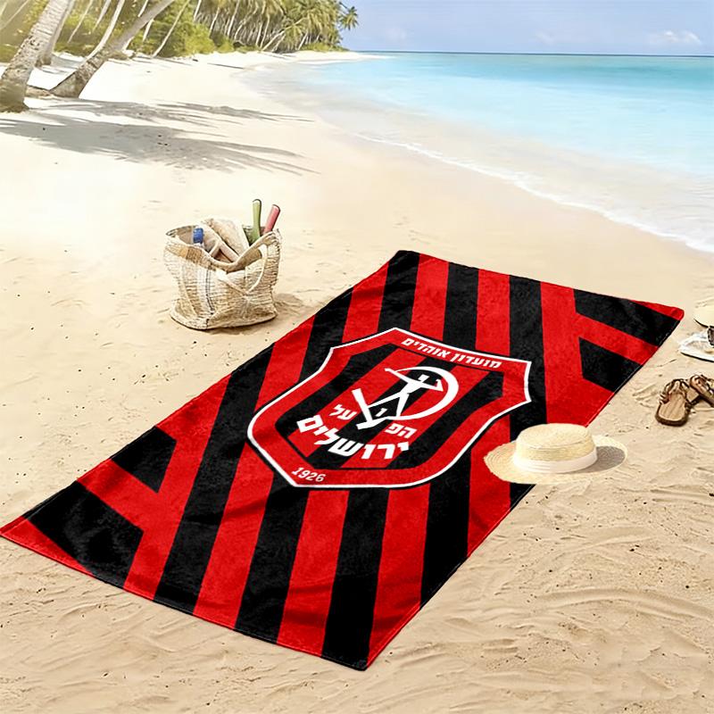 Пляжное полотенце Hapoel Jerusalem Print, Большое, Мягкое, Быстросохнущее, для Пляжа, Кемпинга, Плавания