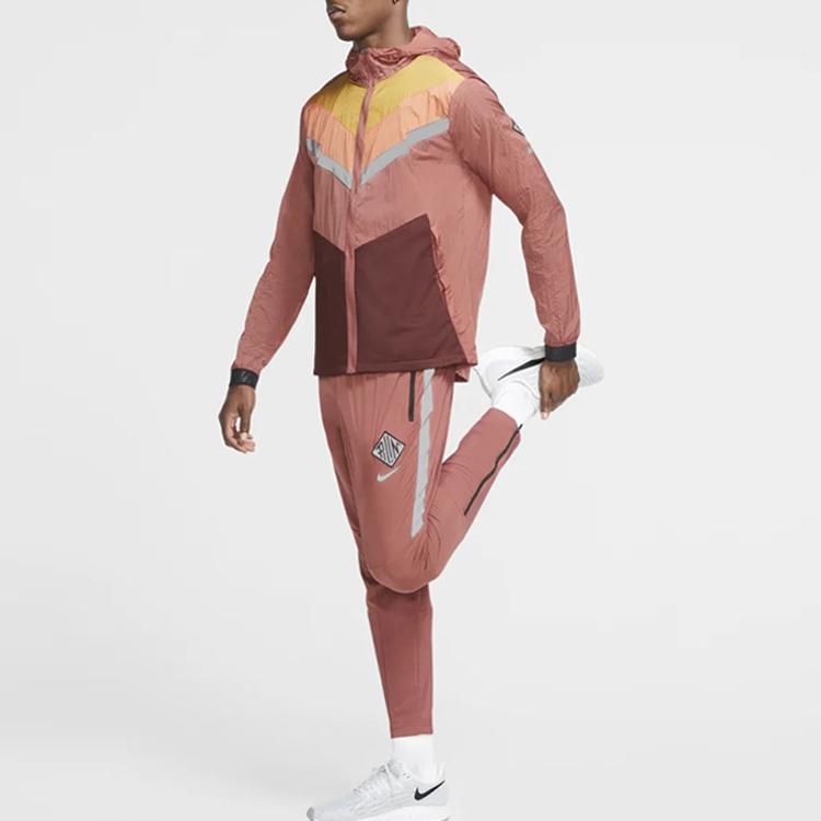 Nike Повседневная спортивная куртка с капюшоном, мужские топы, глиняно-красный CU5739-652