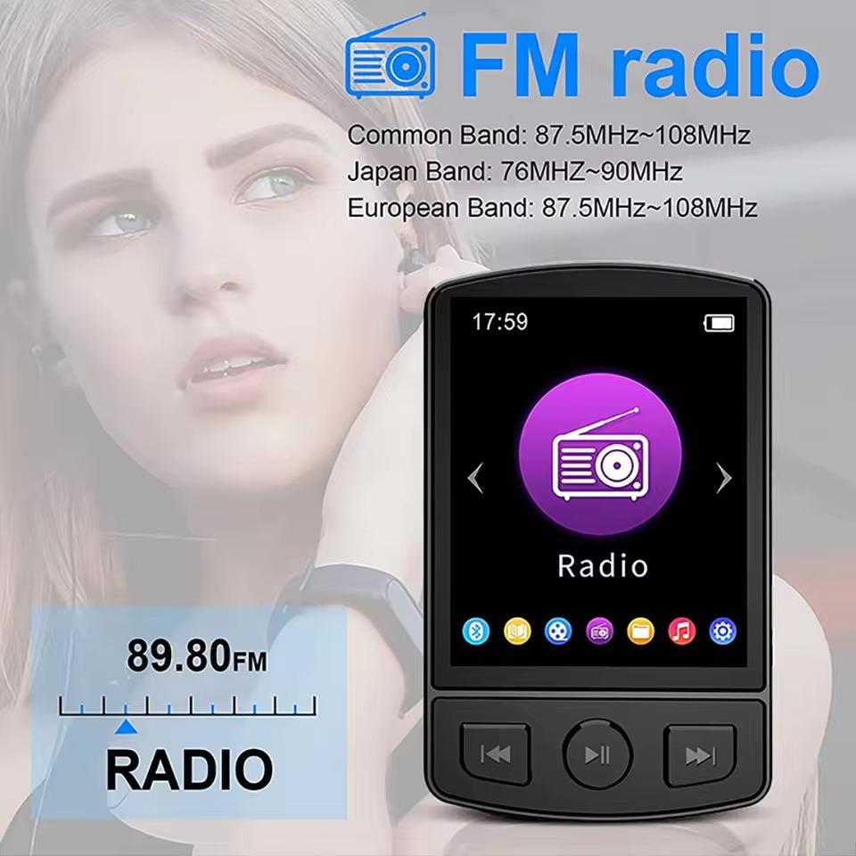 MP3-плеер Портативный спортивный Walkman HiFi Sound Bluetooth-совместимый 5.0 студенческий Walkman 1,8-дюймовый экран с FM-радио Электронная книга