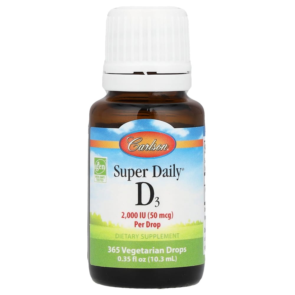 Carlson Labs Super Daily D3 50mcg (2000 IU) Liquid Drops, 10.3ml (0.35 fl oz)