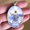 Christian Jesus Resurrection Pendant With Angel Wings Glass Pendant Necklace, Fashionable And Versatile