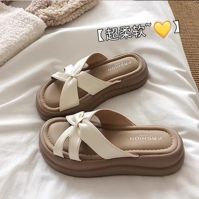 Французские шлепанцы на платформе женские летние носить продвинутый смысл 2025 новые серебристые сандалии с юбкой красивые крутые шлепанцы