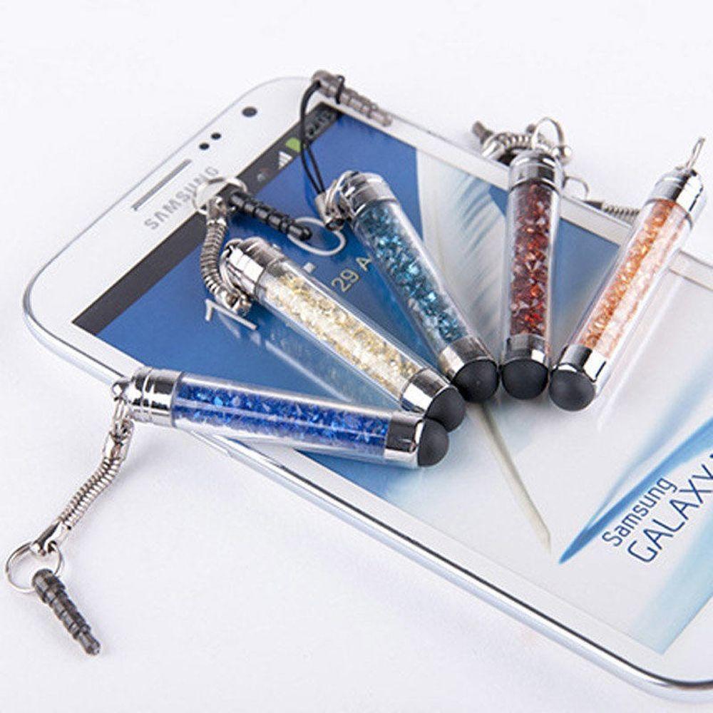 Алмазный кристаллический стилус для сенсорного экрана, стилус 3,5 мм, пылезащитная заглушка 2 в 1 для iPhone, планшетов, телефонов Android, стилусы