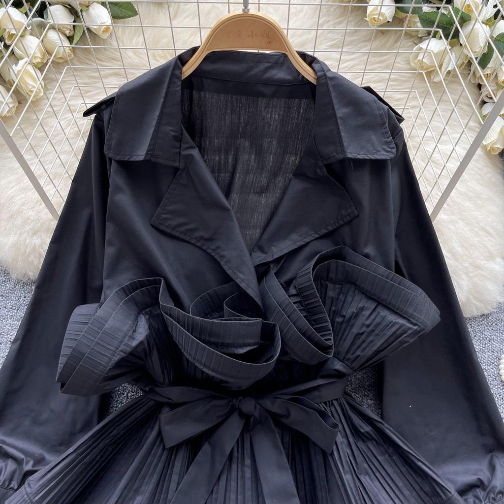 Стиль дочери в стиле легкой роскоши, высококлассная рубашка с воротником-костюмом, женская осенняя куртка с дизайном талии на ремешке и краем в виде лепестков лотоса