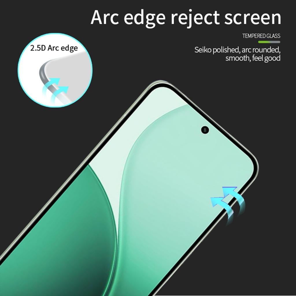 For Oppo Reno14 5G Screen Protector MOFI 9H Full Glue Full Coverage High Aluminum-Silicon Glass Film