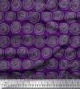 Purple Japan Crepe Satin Fabric Spiral & Stripe Geometric Print Fabric by the Metre 42 Inch