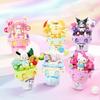 Серия Sanrio Мороженое в рожке Строительные блоки Хелло Китти Куроми Почакко Синнаморолл Кубики Модель Настольный дисплей Детские игрушки Подарок