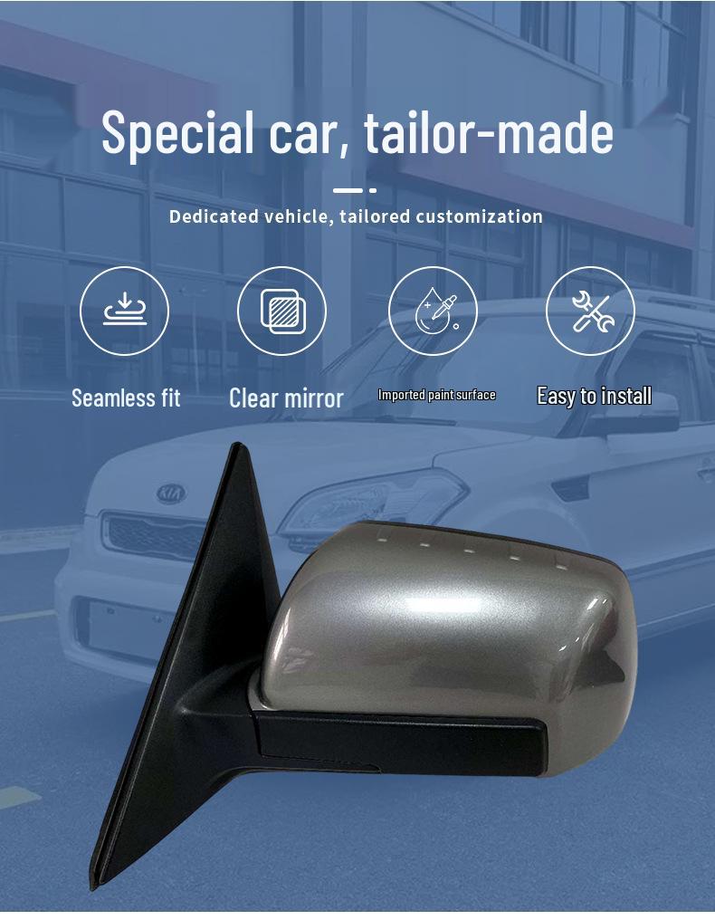 Зеркало заднего вида в сборе для Kia Soul (2010-2013) - Складывание краски, Светоотражающий, Качество OEM