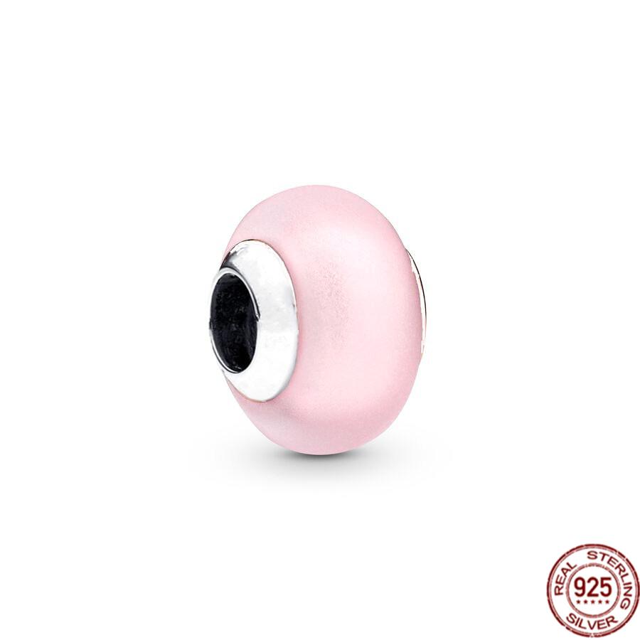 Новые поступления 925 стерлингового серебра розового желтого синего белого цвета мини муранское стекло шарм бусины подходят оригинальный браслет Pandora ювелирные изделия