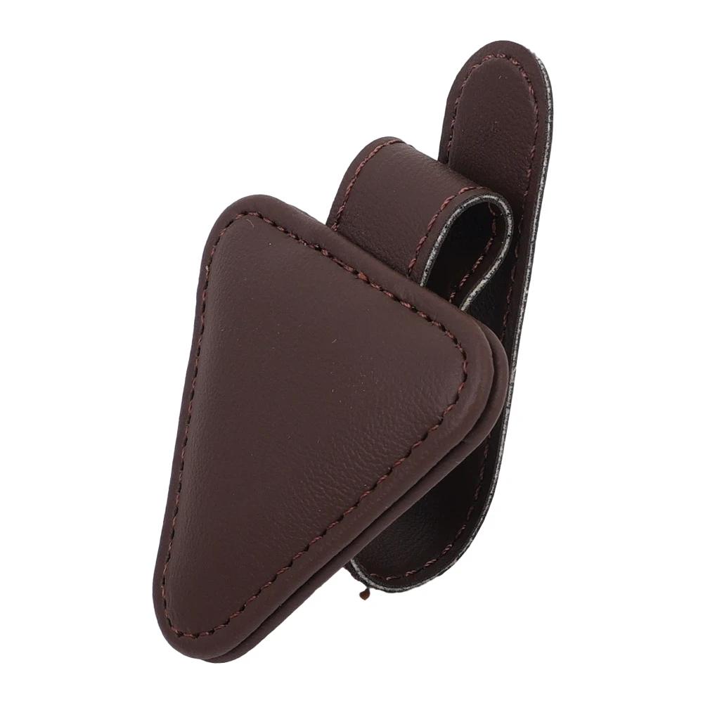 Держатель для очков на солнцезащитный козырек автомобиля, универсальный магнитный держатель для солнцезащитных очков, держатель для карт, крепление для салона, кожаный держатель для билетов