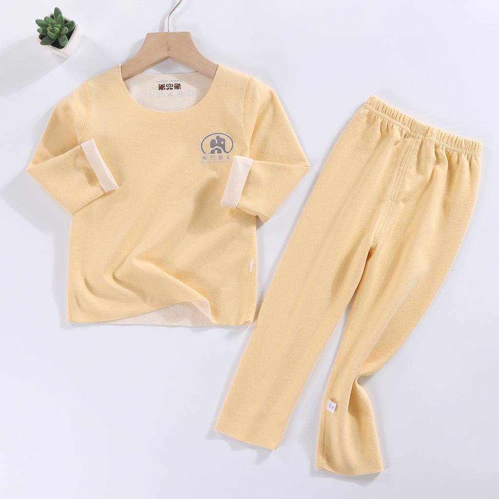 Children's Boneless German Velvet Underwear Set AB Face Baby Warm Seamless Autumn Clothes Long Trousers Boys and Girls Pajamas Home Service