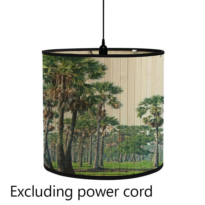 Абажур с цветочным принтом птицы, складной ретро бамбуковый абажур, абажуры ручной работы с зелеными растениями