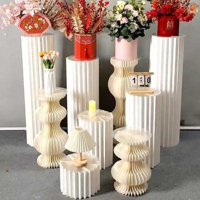 Подставка для десертов Складная Римская колонна Подставка для десертов Бумажная Белая Цилиндрическая Подставка-дисплей DIY Римская колонна Подставка для цветов Украшение для вечеринки