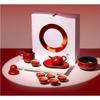 grand blueprint lacquer red glaze 6-cup set