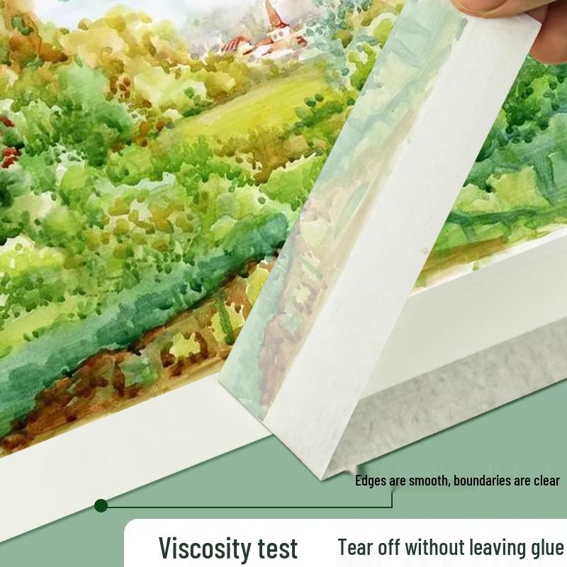 Бумажный скотч белой текстуры без следов для студентов-художников - Декоративная герметизация краев и малярный скотч для маскировки при распылении