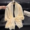 Spring Imitation Silk Fashion Versatile Scarf Long Shawl Female Love Simple Versatile Silk Scarf Female Tencel Cotton