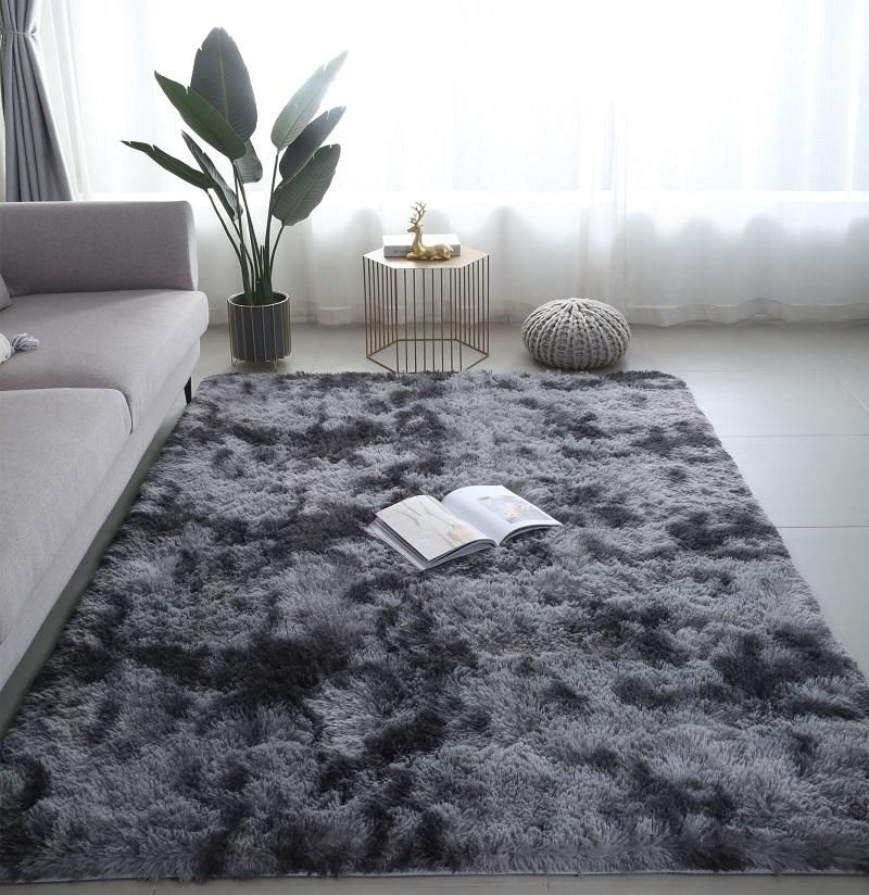 Inyahome Girls Kids Shaggy Fuzzy Soft Carpet Plush Bedside Area Rug Indoor Floor Room Carpet for Teen Dorm Christmas Home Decor