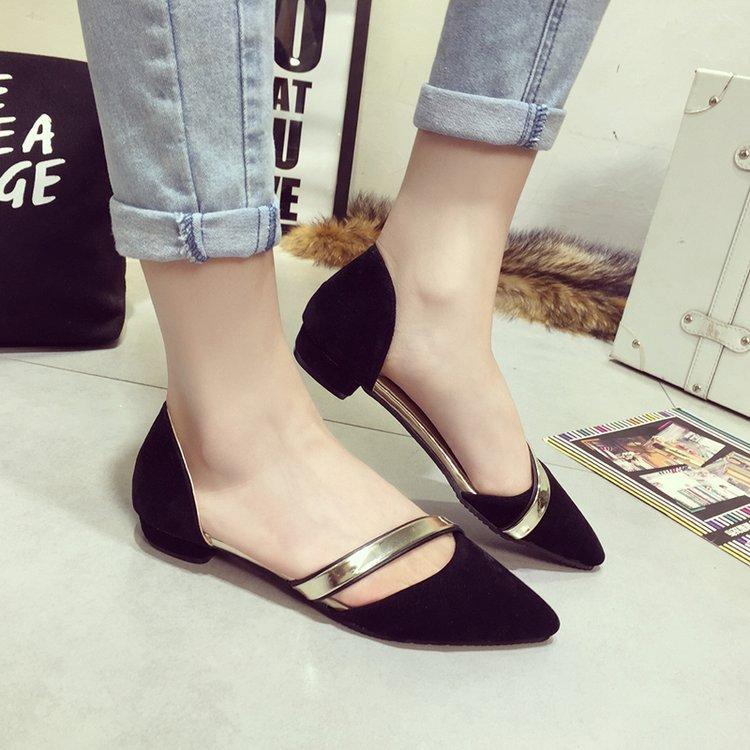 Женские туфли на плоской подошве с острым носком Туфли без застежек D'orsay Туфли на плоской подошве на низком каблуке Женские туфли из двух частей zapatos muje jikm45