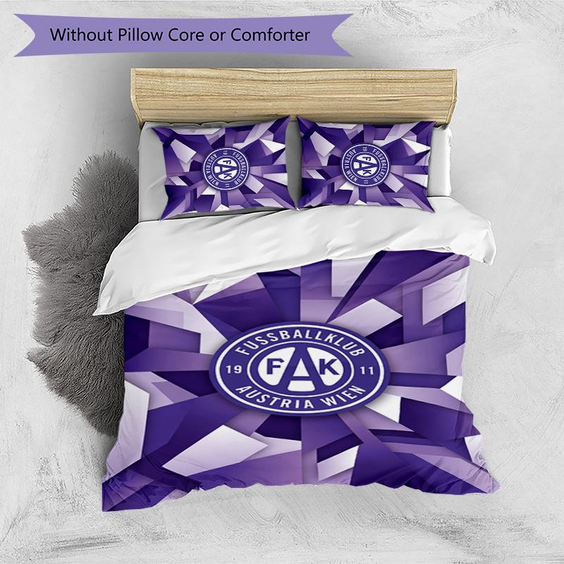 Austria Wien FC Printed 3PCS Bedding Set Breathable Duvet Cover with Pillowcases Decorative Bed Linen for Bedroom Home