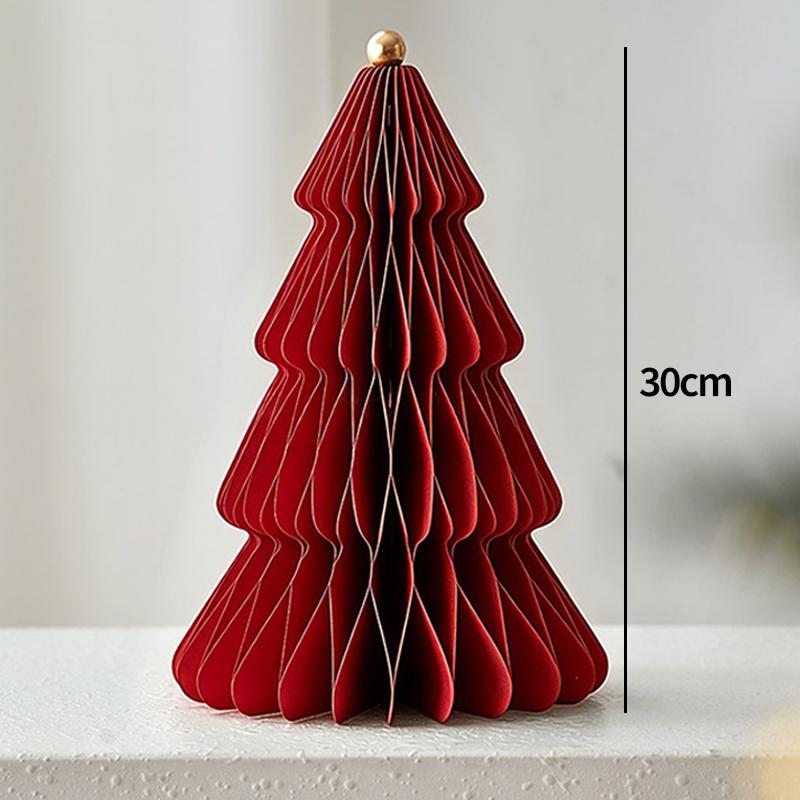 Paper Christmas Tree Ornaments 3D Honeycomb Christmas Tree Decorations Folded Paper 2026 Xmas New Year Desktop Arrangement Decor 7