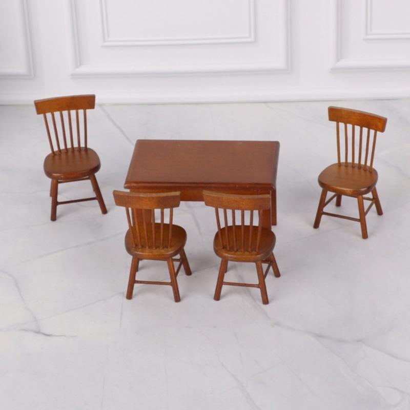 Small Dining Seat For Dollhouses Figures Flexible Wood Figure Furniture Enduring Design