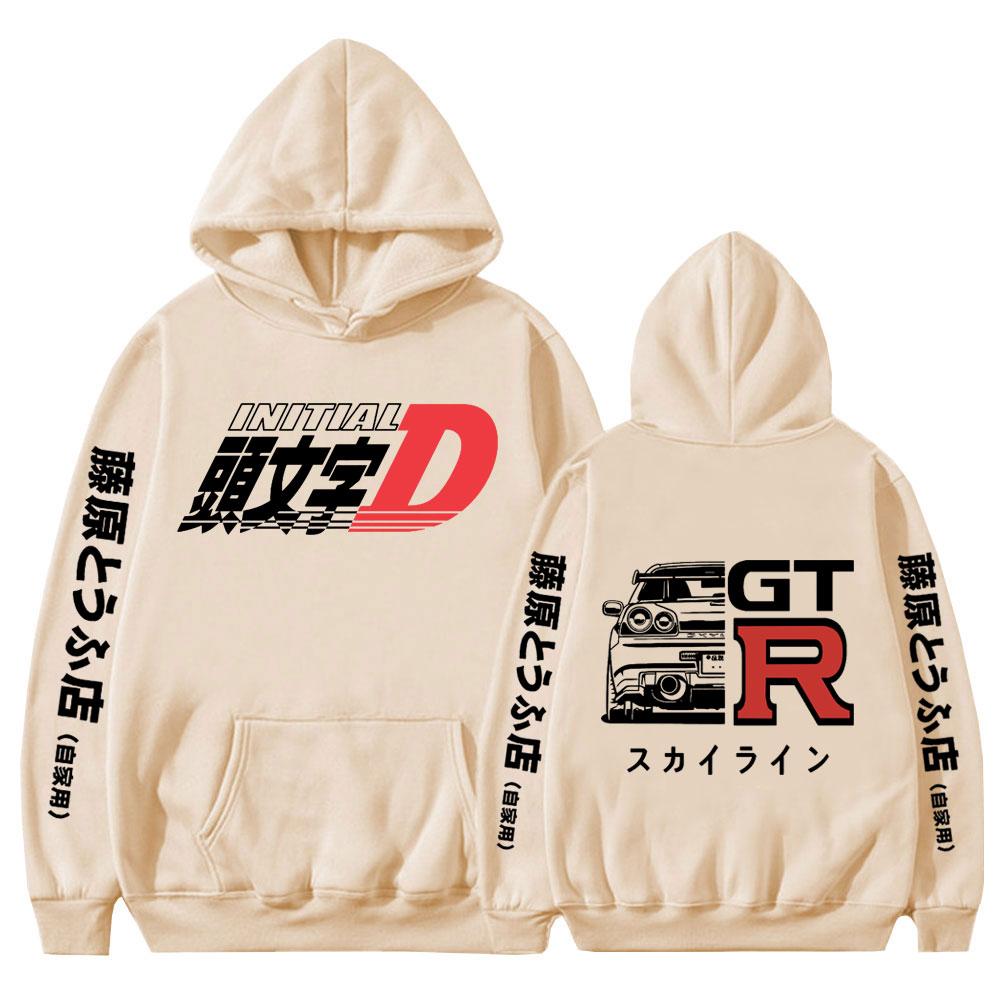 Аниме Drift AE86 Initial D, толстовка с рисунком, повседневная готическая мужская модная толстовка с капюшоном R34 Skyline GTR JDM, большие толстовки в стиле Харадзюку, мужские