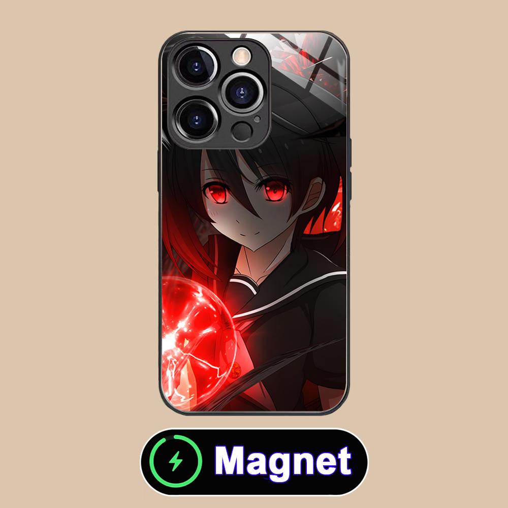 Akame Kurome Glass MagSafe Mobile Phone Case for iPhone 17 16 15 14 13 12 11 Air Pro Max Plus Mini Colorful Cover