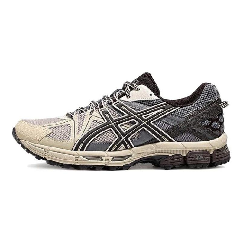 Asics Gel-Kahana 8 Модные кроссовки для спорта на открытом воздухе Ткань Синтетическая кожа Низкий верх Кроссовки для трейлраннинга Мужские кроссовки Светло-серый Черный 1011B895-020