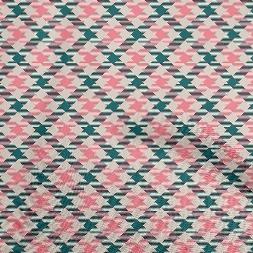 oneOone Cotton Flex Medium Blue Fabric Check Fabric For Sewing Printed Craft Fabric By The Yard 40 Inch