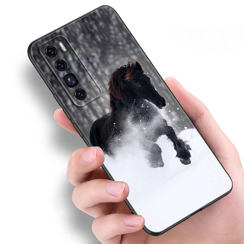 Horses Running Case For Huawei NOVA 8 9 Pro 8i 7i 7SE Y60 5T Mate 40 30 20 10 Lite Honor 50 30 Premium Pro Plus 30S Black Cover