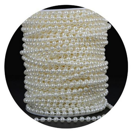 Handmade Beaded Pearl Chain for Wedding Curtains, Clothing, and Doll Accessories