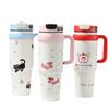 Large Capacity Vacuum Insulated Stainless Steel Tumbler With Straw Women 1000ml Leakproof Travel Water Bottle