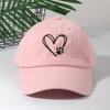 Soft Top Casual Sunshade Baseball Caps All-Match Cute Love Paw Print Wide Brim