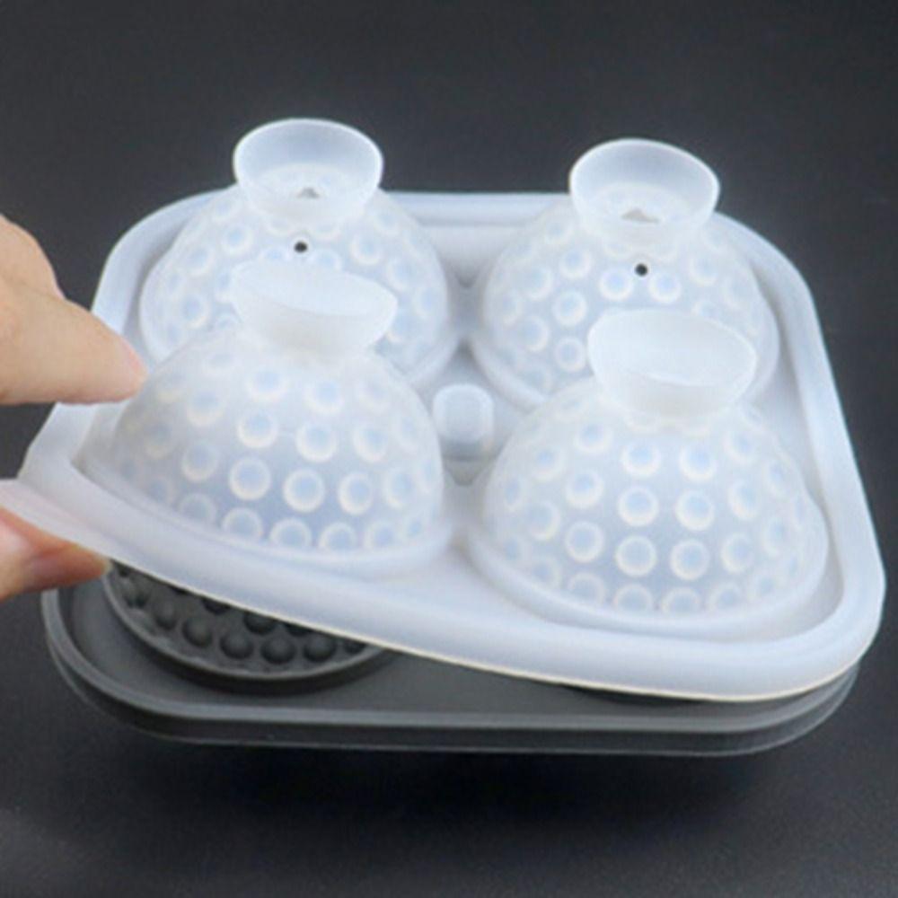4 Compartments Golf Ball Ice Mold Silicone Chocolate Mold DIY Sphere Ice Mold Summer