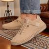 Новые мужские ботинки нюдового цвета, в британском стиле, ретро, противоскользящие, рабочие, средней высоты, ручной работы, кожаные лоферы, повседневная обувь на мягкой подошве для мужчин